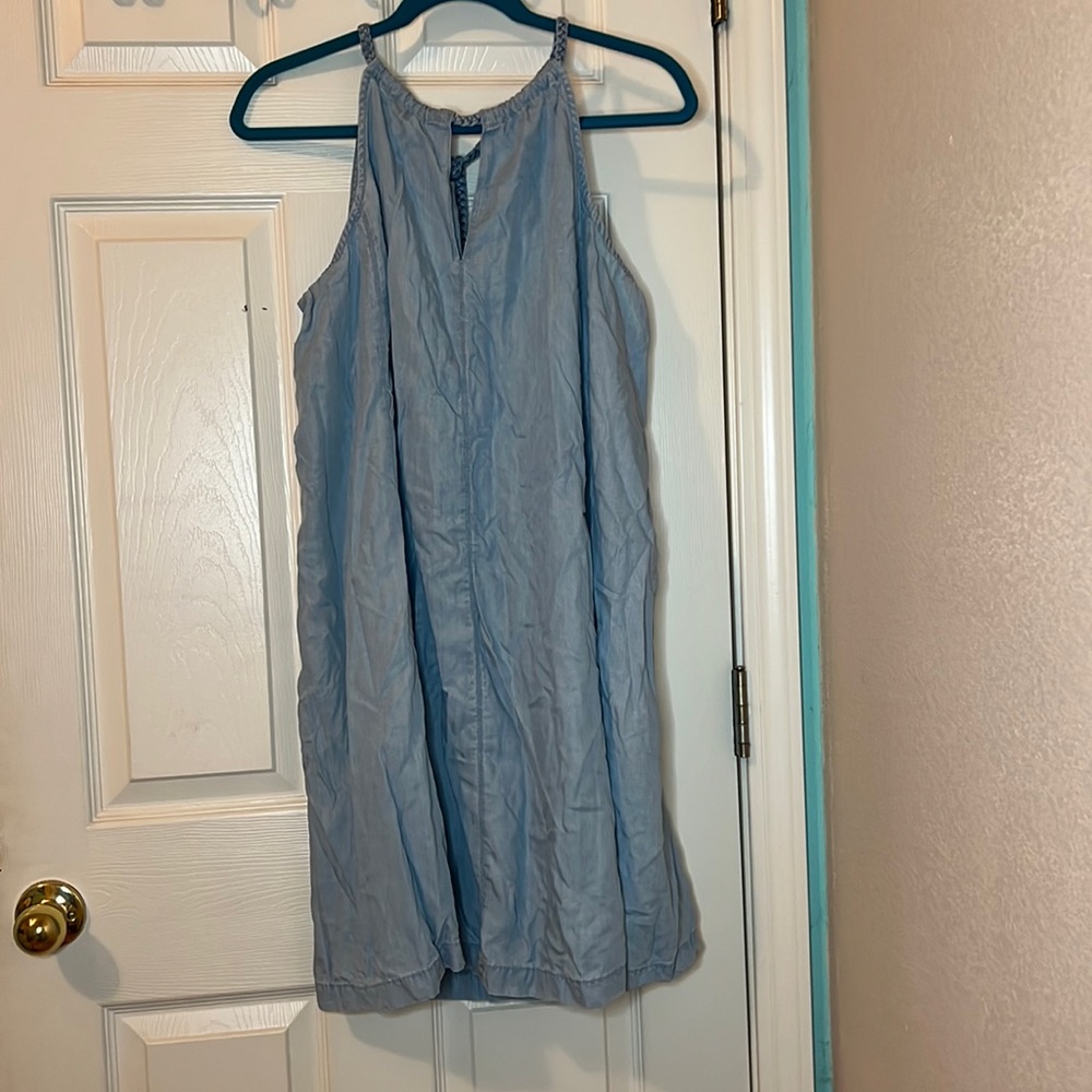 GAP 1969 tencel denim braided halter dress